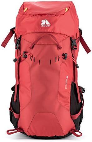 YEAHJOY 35L Hiking Backpack Waterproof Backpacking Bag Outdoor Sport Daypack for Climbing Mountaineering Camping Fishing Travel Cycling (Red)