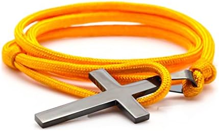 Fusamk Fashion Original Black Alloy Cross Rope Bracelet
