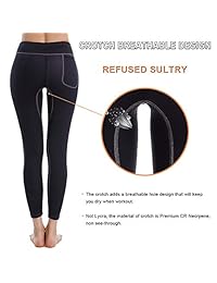 GoldFin BS007 - Pantalones de sauna para mujer, de neopreno, cintura alta, con bolsillo para moldear el cuerpo, térmicos