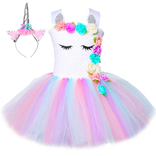 HJTT Pastel Unicorn Dress for Girls 