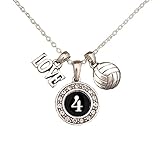 Custom Player ID Volleyball Necklace (#4, One Size)