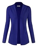 BIADANI Women Classic Soft Long Sleeve Open Front Cardigan Sweater Royal Blue 3X-Large