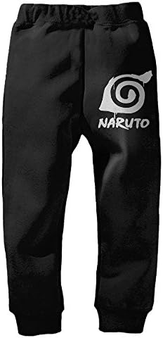 AJERU Naruto Logo Performance Sweatpants For Kids Black