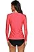 CharmLeaks Women's Long Sleeve Rash Guard Swimsuit UPF 50+ Sunblock Shirts Coral M