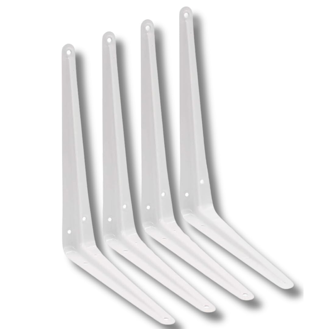Strong White London Shelf Brackets Shelving 4x3 5x4 6x5 8x6 9x7 10x8 12x10 14x12 Various Pack Sizes - Citystores (4, 10x8)