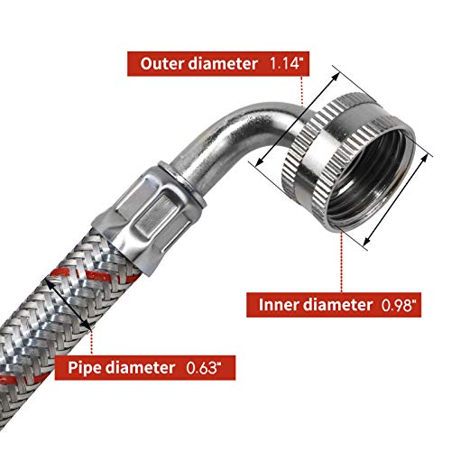 Washing Machine Hoses, 2 Packs 10 FT with 90 Degree, Lead Free Washing