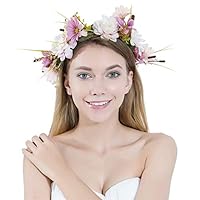 Sviper Fascinaor Hair Clip Headpiece Womens Wreath Wedding Bridal - Flower Crown Floral Girls Headband -Artificial Silk Roses Boho Kids Toddler for Wedding Cocktail Tea Party