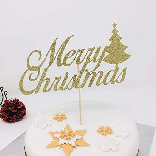 Amazon.com: Merry Christmas Cake Topper with Christmas Tree. Christmas