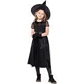 AGQT Witch Costumes Girls Halloween Dress Up Size 4-12 Years