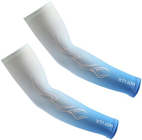 SMING UV Protection Cooler Arm sleeves Unisex Men Women Sun Protection Arm Cover Sleeve for Bike/Hiking/Running/Golf 1 Pair(Blue)