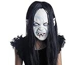CycleMore Halloween Ghost Mask Horror Grimace Latex Mask Scary Zombie Emulsion Skin with Hair Creepy Toothy Zombie Ghost Mask Costume Party Cosplay Halloween Mask