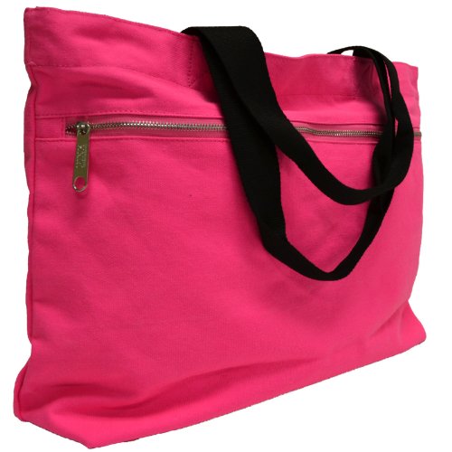 Victoria's Secret PINK LOVE PINK Zipper Weekender Canvas Beach Gym Tote