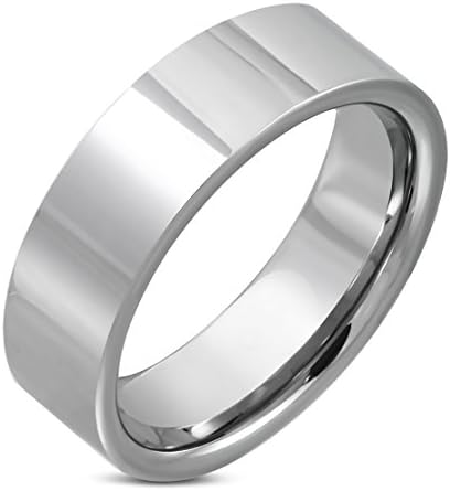 Tungsten Carbide High Polish Comfort Fit Flat Band Rin