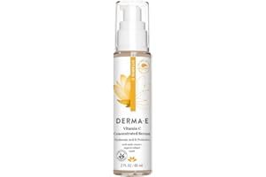 DERMA E Vitamin C Concentrated Serum with Hyaluronic Acid, Vitamin E & Aloe, All Natural, Antioxidant-Rich Concentrated Facial Serum – Firming and Brightening Vitamin C Face Serum, 2oz