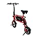 Swagtron 200W SWAGCYCLE Envy Steel Frame Folding Electric Bicycle e Bike w/Automatic Headlight – Reach 10 mph; 264 lbs Max Load - Red