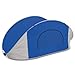 PICNIC TIME Manta Portable Beach Tent, Fully-Assembled Pop Up Tent, Beach Shade and Sun Shelter, Instant Outdoor Shade with Carrying Bag for Outdoors and UPF50+ UV Protection, (Blue with Gray Accents)