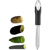 Jalapeno Chilli Pepper Corer Stainless Steel Zucchini Cucumber Corers Special Kitchen Gadgets With Serrated Edge Easy Remove 