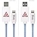 [MFi Certified] iasg 3.3feet/1meter Visible Blue Flowing LED Light up charging cable Lightning to USB Cable Flat 8-Pin Data Sync Cable for iPhone iPad iPod (Blue Light)