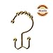 Metal Double Glide Roller Decorative Heavy Duty Bathroom Shower Curtain Rings Hooks Hanger, Brass, Set of 12(12 Piece),Honla®