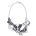 Qiyun (TM) Hollow Out Butterfly Antique Silver Festoon Bib Choker Collar Necklace
