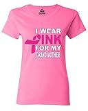 Shop4Ever® I Wear Pink for my Grandmother Women's T-Shirt Breast Cancer Awareness Shirts