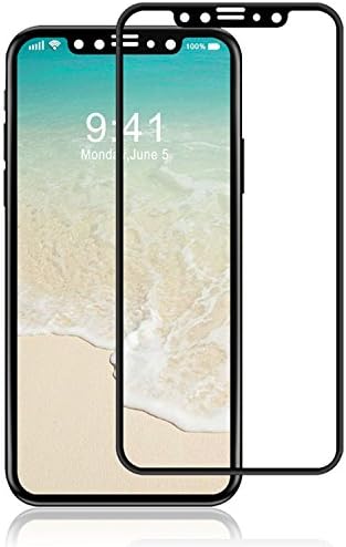 SANFEEL iPhone X Screen Protector iPhone 10 Full Coverage Tempered Glass High Definition Ultra Clear Screen Film Scratch Proof Fingerprint Proof