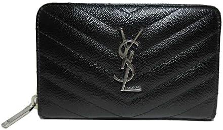 サン ローラン Saint Laurent Paris 財布 B0w02 1000 レザー Yslロゴ ラウンド ファスナー 財布 ブラック