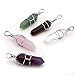 Winglife 5pcs Natural Amethyst+ Rose Quartz + Tiger Eye+ Green Aventurine + Rock Crystal Healing Point Chakra Pendants for Necklace Jewelry Making