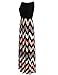 Sherosa Womens Plus Size Empire Waist Chevron Zigzag Floor Length Maxi Dress (XL, Black)