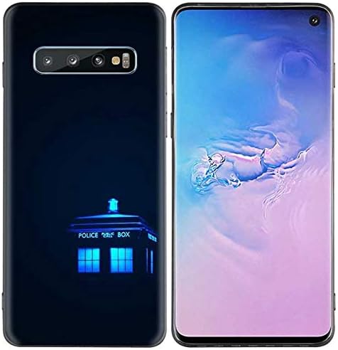 Ultra Thin Black Soft Matte Rubber Case Cover Tardis-Box Doctor-Who-Samsung Galaxy S10-3