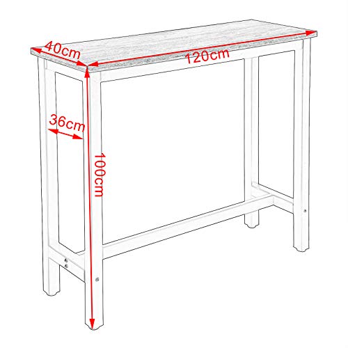 WOLTU BT17ws+BH237ws-2 1xBartisch + 2xBarhocker Stehtisch Esstisch Bistrotisch Bartheke Tresentisch Metallgestell MDF… – Bild 4