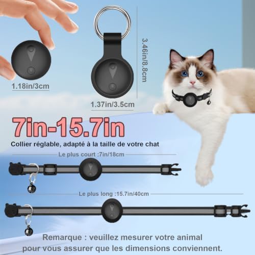 GPS Tracker Katze Kein Abonnement Erforderlich Tracker Katze Unterstützt Android & iOS Katzenhalsband Mit GPS Aktivitätenverlauf Katzen GPS Tracker Standortverfolgung –Schwarz