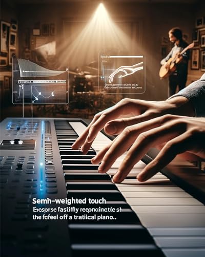 ALLESM Portable Foldable 88-Key Piano Semi-Weighted Keys with Sustain Pedal Touch-Sensitive Keys and Bluetooth, Dual Stereo Speakers Folding Digital Piano for home park classroom