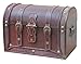 Vintiquewise(TM) Antique Style and Leather Trunk with Round Top
