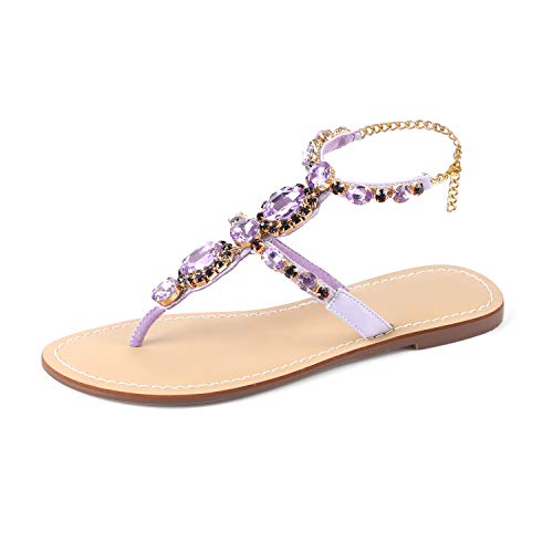 purple flip flops with rhinestones