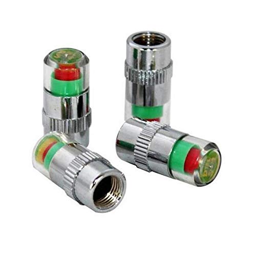 ChooseU Tire Valve Stem Caps, Car Tire Pressure Monitor Valve Stem Caps Sensor Indicator for Sedan SUV Truck Camper Motorcycle 4 Pack