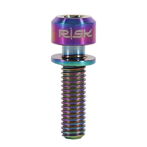 Bolts Screw With Washers Set For MTB Bike Bicycle Stem Bolts Screw Titanium Alloy M5 x 18mm Tapered Washer Head Bike Stems & Parts 6pcs (rainbow) - Thumbnail 6