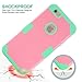iPhone 6 Case 4.7, iPhone 6 Cases Hard Cover Shell TPU Rubber 2 Piece Ultra Slim Thin Bumper Covers Apple iPhone 6S Case Durable Protective Design Hybrid Defender Heavy Duty Shockproof (Pink Aqua)