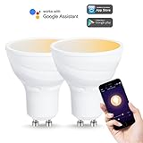 LOHAS Dimmable GU10 50W Halogen Bulb Equivalent, Smart WiFi Control LED, White Ambiance Sport Light(Warm to Cool White), GU10 Base Track Lighting Compatible with Alexa and Google Assistant-2Pack