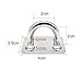 Homgaty Heavy Duty Pad Eye Plate, 4Pcs 6mm 304 Stainless Steel Ceiling Hook Wall Mount Ring Hooks Marine Hanging Hardware Staple Hook Loop Oblong