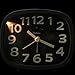 Chelvee Alarm Clock, 3” Quartz Analog Alarm Clock with Night Light, Ultra Small, Silent with No Ticking (Black) (Black1)