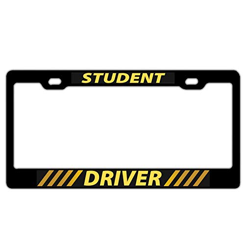 YEX Abstract Student Driver License Plate Frame Car License Plate Covers Auto Tag Holder 6