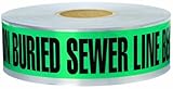 Swanson BTND3100GBSL4 3-Inch by 1000-Feet 4-MIL Non-Detectable Tape with Caution Buried Sewer Line Below Green/Black Print