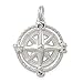 JewelryWeb 925 Sterling Silver Satin Polished Compass Charm 20mm Pendant Necklace for Women
