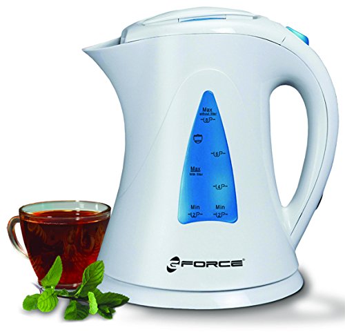 GForce GF-P1238-721 Automatic Electric Jug Kettle, 1500W, White/Blue