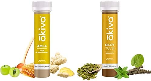 Immunity Booster Combo by Akiva Superfoods (Pack of 12) | Amla & Giloy Juice Shots | Ready to drink