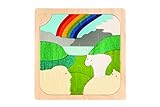 Hape Mild & Wild George Luck Wooden Layers Puzzle
