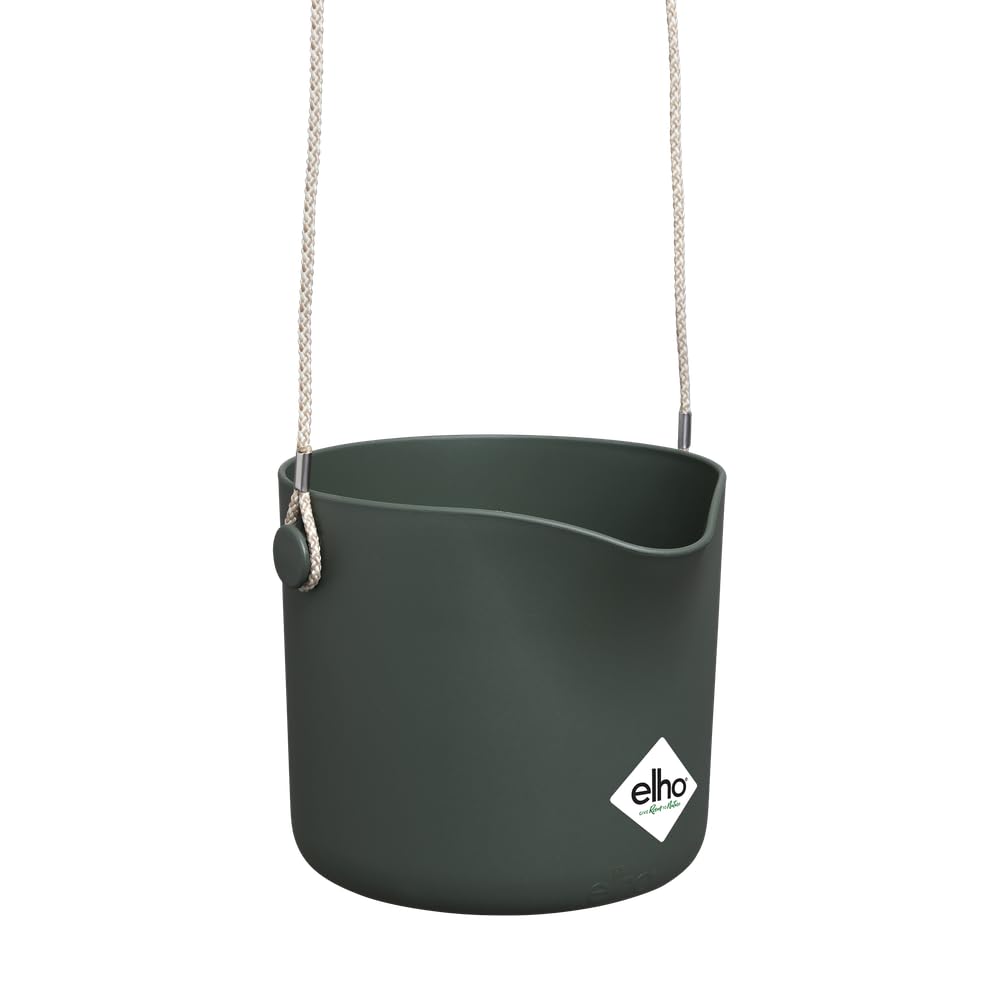 elho B.for Swing 18 - Hanging Plant Pot Indoor - 100% Recycled Plastic - Ø 18.0 x H 16.5 cm - Green/Leaf Green — image 1