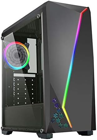 CiT 6063 ARGB - Caja para Juegos de PC, ATX, Tiras LED ARGB, Aura Sync, 1 Ventilador