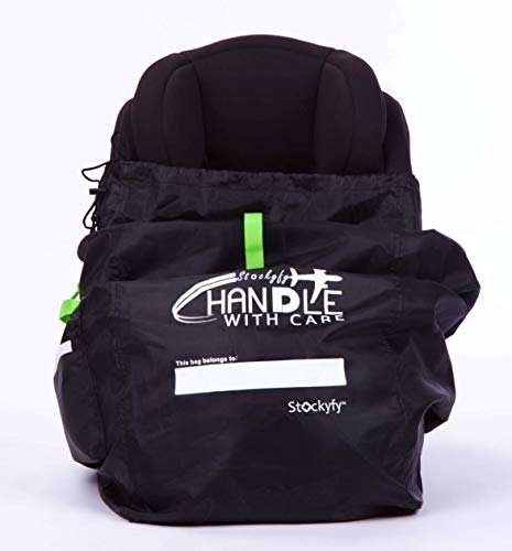 Car Seat Travel Bag with Pouch - Black - Adjustable Straps Backpack - Gate Check Bag for Car Seats for Air Travel with Baby - Protector Cover Infant Carriers & Boosters - Thumbnail 7